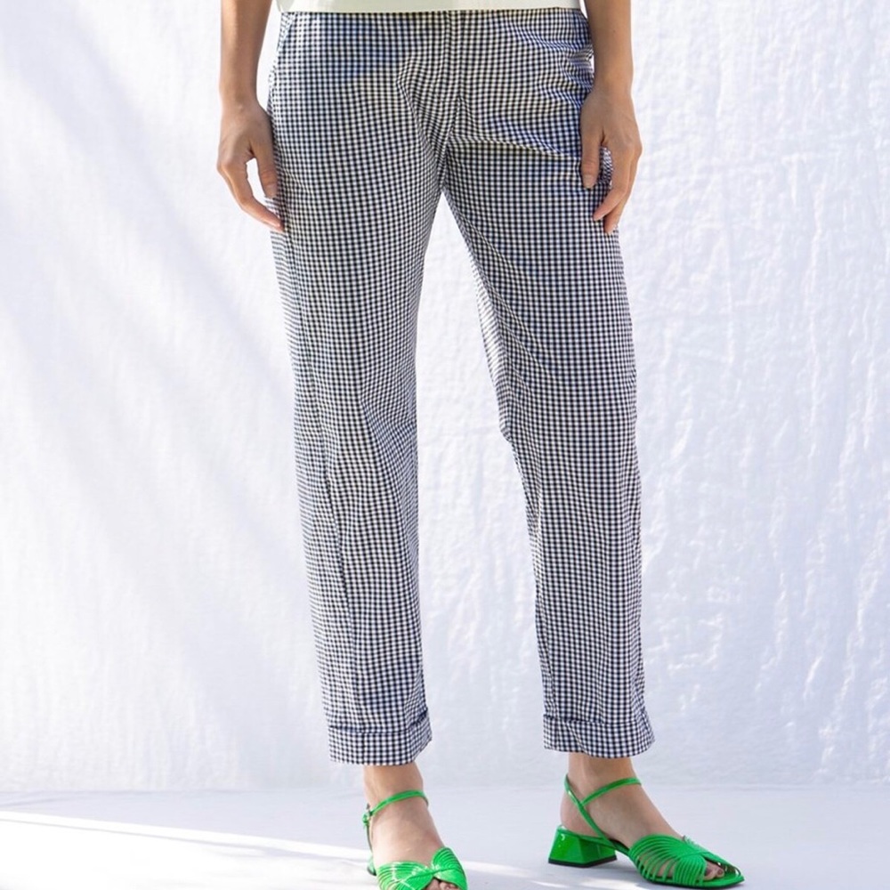 Et Tigre Navy Blue Gingham Dayandra Trousers